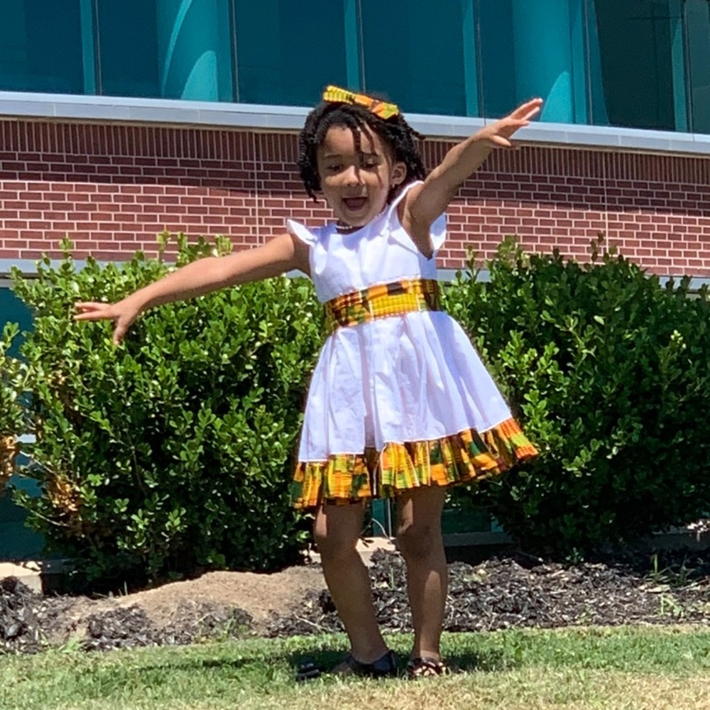 Vibrant White Patterned Dress
